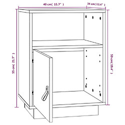 vidaXL Table de chevet Marron miel 40x34x55 cm Bois de pin massif pas cher