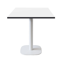 Restootab Table 70x70cm - modèle Round pied blanc blanc chants noir