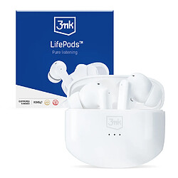 Max Protection 3mk Écouteurs Sans fil Bluetooth Réduction du Bruit ANC Intra auriculaires Blanc 