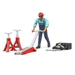 Bruder Set de figurine - Ouvrier avec accessoires