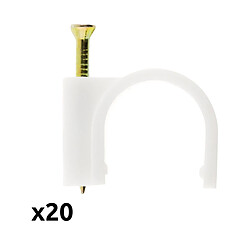 20 attaches plastiques Ø6 blanc - Zenitech