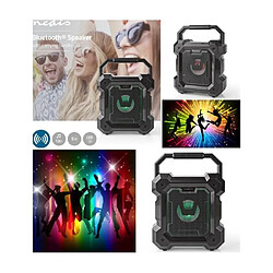 NEDIS Enceinte Bluetooth amplifiée mobile MEGA BASS USB + MICRO USB LED RGB - 3.5 ENTREE MICRO KARAOKE 