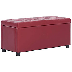 vidaXL Pouf de rangement 87,5 cm Rouge bordeaux Similicuir 