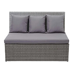 Avis Mendler Canapé en polyrotin, 2 places HWC-G16, banc, fauteuil, gastronomie, 120 cm ~ gris, coussin gris foncé