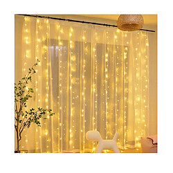 BESTA Rideau lumineux LED, rideau de chaîne lumineuse USB, 8 modes avec télécommande, chaîne lumineuse pour chambre à coucher, décoration intérieure extérieure, fête mariage Noël anniversaire jardin