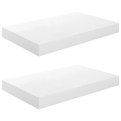 vidaXL Étagère murale flottante 2 pcs Blanc brillant 40x23x3,8 cm MDF