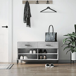 Maison Chic Banc à chaussures | Meuble de rangement à chaussures Meuble d'Entrée gris béton 102x35x55 cm bois d'ingénierie -MN29859