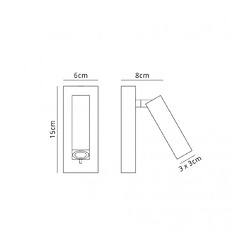 Luminaire Center Applique avec liseuse Fusion blanc mat 1 ampoule 7,5cm