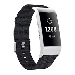 Wewoo Bracelet montre en nylon tissé à la vanille pour Fitbit Charge 3 (noir)