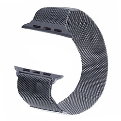 Wewoo Bracelet milanais en acier inoxydable avec boucle magnétique pour Apple Watch séries 5 et 4 40 mm / 3 et 2 et 1 38 mm gris foncé pas cher