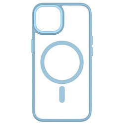 QDOS Coque pour iPhone 14 Hybrid Soft avec Snap Compatible MagSafe Bleu 