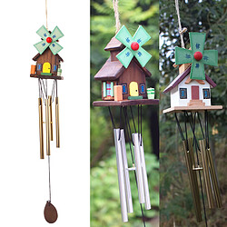 Wind Chimes Carillons en Bois Eoliens 4 Tube Métallique Cour Jardin Vie Décoration de Maison