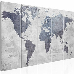 Paris Prix Tableau 5 Panneaux Concrete World Map Narrow 80 x 200 cm