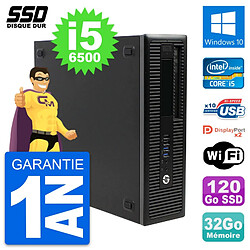 PC HP EliteDesk 800 G2 SFF Intel Core i5-6500 RAM 32Go SSD 120Go Windows 10 Wifi · Occasion 