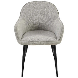 Avis Decoshop26 Lot de 2 chaises de salle à manger moderne et confortable en tissu gris et pieds en métal noir 10_0001601