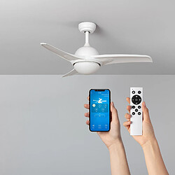 Ledkia Ventilateur de Plafond Silencieux Aran Blanc 107cm Moteur DC WiFi Blanc Ledkia Ventilateur de Plafond Silencieux Aran Blanc 107cm Moteur DC WiFi