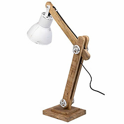 Acheter Flexo/Lampe de bureau Alexandra House Living Blanc Métal Fer Bois de manguier 22 x 79 x 17 cm