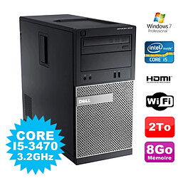 PC Tour DELL Optiplex 3010 MT Intel I5-3470 Graveur 8Go 2000Go HDMI Wifi W7 · Occasion 