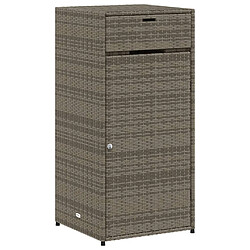 vidaXL Armoire de rangement de jardin gris 55x55x111 cm résine tressée