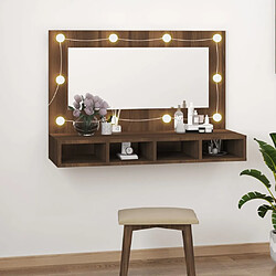 vidaXL Armoire à miroir avec LED Chêne marron 90x31,5x62 cm