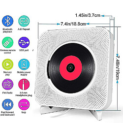 Avis Universal Lecteur CD portable avec lecteur CD monté Bluetooth, mural