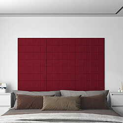 vidaXL Panneaux muraux 12 pcs Rouge bordeaux 60x30 cm Velours 2,16 m² 