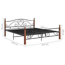 vidaXL Cadre de lit sans matelas noir métal 200x200 cm pas cher