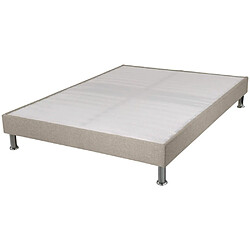 Ebac Sommier tapissierpieds Omega Sahara 160x200 Lattes bois - H.15 cm - Made in France Sommier tapissier + jeu de pieds 160x200 Omega tissu lin 2x18 lattes. ATTENTION : Veuillez vérifier que cette dimension passe dans les escaliers, couloirs et portes. Sommier + pieds métal h. 15 cm - Caisse en sapin massif, lattes bois en contreplaqué épai