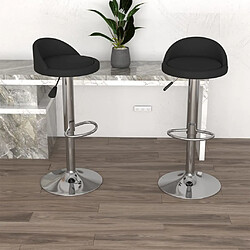 vidaXL Tabourets de bar lot de 2 noir similicuir 