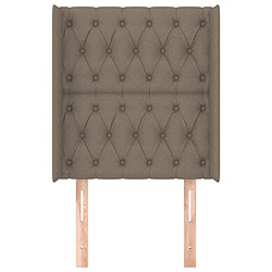 Avis Maison Chic Tête de lit scandinave avec oreilles,meuble de chambre Taupe 83x16x118/128 cm Tissu -MN46759