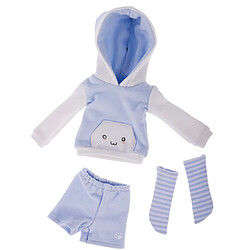 capuche oreille chat mignon haut pantalon bas tenue pour 1/6 bjd sd msd dod bleu