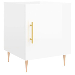 Maison Chic Table de chevet,Table de Nuit,Meuble de Rangement blanc brillant 40x40x50 cm bois d’ingénierie