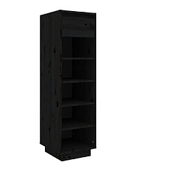 vidaXL Armoire à chaussures noir 30x34x105 cm bois de pin massif