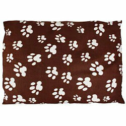 Karlie 61544 Coussin rectangulaire en polaire pour chien Motif traces de patte Marron 91 x 70 x 4 cm