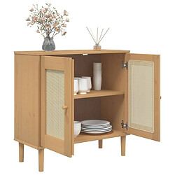 Avis vidaXL Buffet SENJA aspect rotin marron 80x35x80 cm bois massif de pin