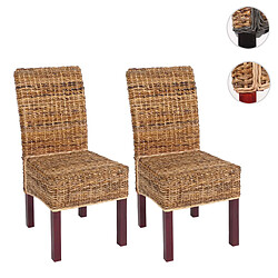 Mendler Lot de 2 chaises M69, banane tressée ~ pieds marrons 