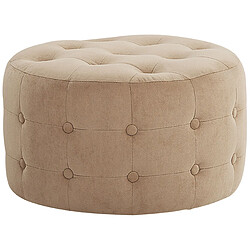 Beliani Pouf en velours beige sable d 55 cm TAMPA