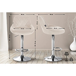 Non Tabouret de bar Lazio velours chrome