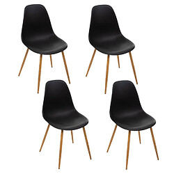 Toilinux Lot de 4 Chaises design scandinave Taho - Noir Toilinux - Lot de 4 Chaises design scandinave Taho - Noir - Scandinave