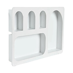 Pegane Etagère murale en MDF coloris blanc - Longueur 59 x Profondeur 7 x Hauteur 29 cm