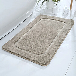 LUUCOZK Tapis de bain antidérapants absorbants à séchage rapide, décoration de salle de bain, couleur sable camel-40x60cm 