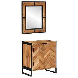 vidaXL Ensemble de meubles salle de bain 2 pcs fer et bois d'acacia 