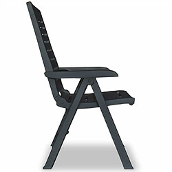 Acheter Maison Chic Lot de 2 Chaises inclinables de jardin - Fauteuil d'extérieur Plastique Anthracite -MN71065