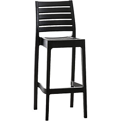 Decoshop26 Tabouret de bar pour intérieur ou extérieur en plastique noir empilable avec repose-pieds 10_0000656