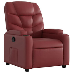 Maison Chic Fauteuil inclinable,Fauteuil luxe de relaxation Rouge bordeaux Similicuir -MN64979