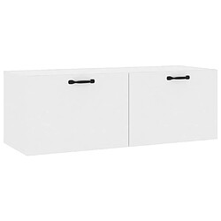 Maison Chic Armoire murale,Meuble de Rangement,Armoire Suspendue Blanc brillant 100x36,5x35 cm Bois d'ingénierie -MN46976