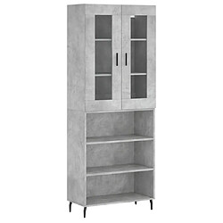 Maison Chic Buffet,Meuble de Rangement,commode pour salon,Cuisine Gris béton 69,5x34x180 cm Bois d'ingénierie -MN54304