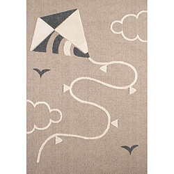 Jardindeco Tapis intérieur en polyester Fantine cerf volant 170 x 120 cm.