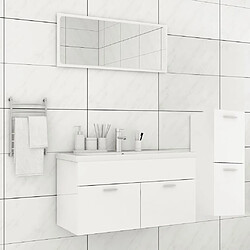 vidaXL Ensemble de meubles de salle de bain Blanc brillant Aggloméré