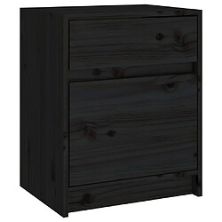 vidaXL Table de chevet Noir 40x31x50 cm Bois de pin massif